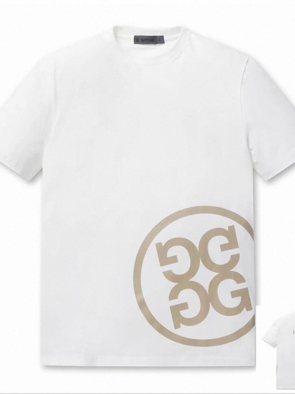 G/FORE Circle Gs Performance Golf Tee White L NWOT Skull No 1 Cares Graphic - Picture 5 of 15